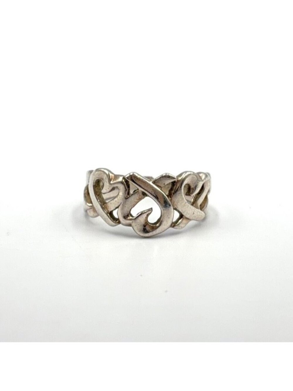 Tiffany & Co Triple Loving Heart Silver Ring